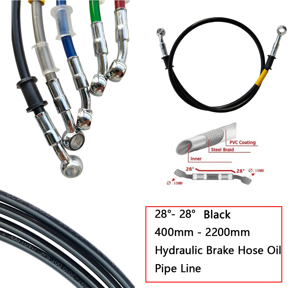 28°-28° Black Braided Hydrauli - Motorcycle Brake Cable review and price
